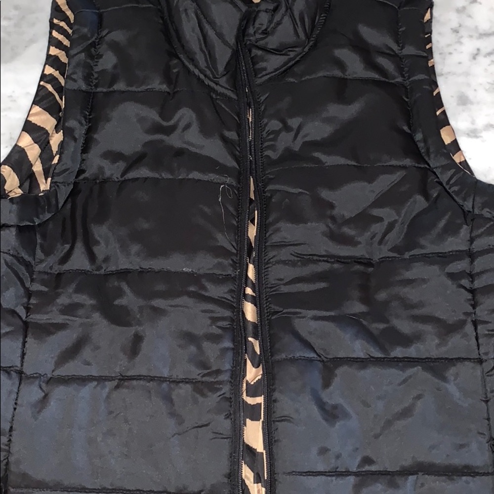 Reversible Black and Zebra Vest